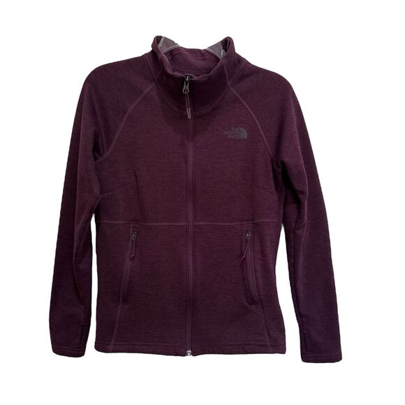 The North Face Full Zip Fleece Jacket Burgundy Purple Pockets Womens Size Small - Picture 1 of 11